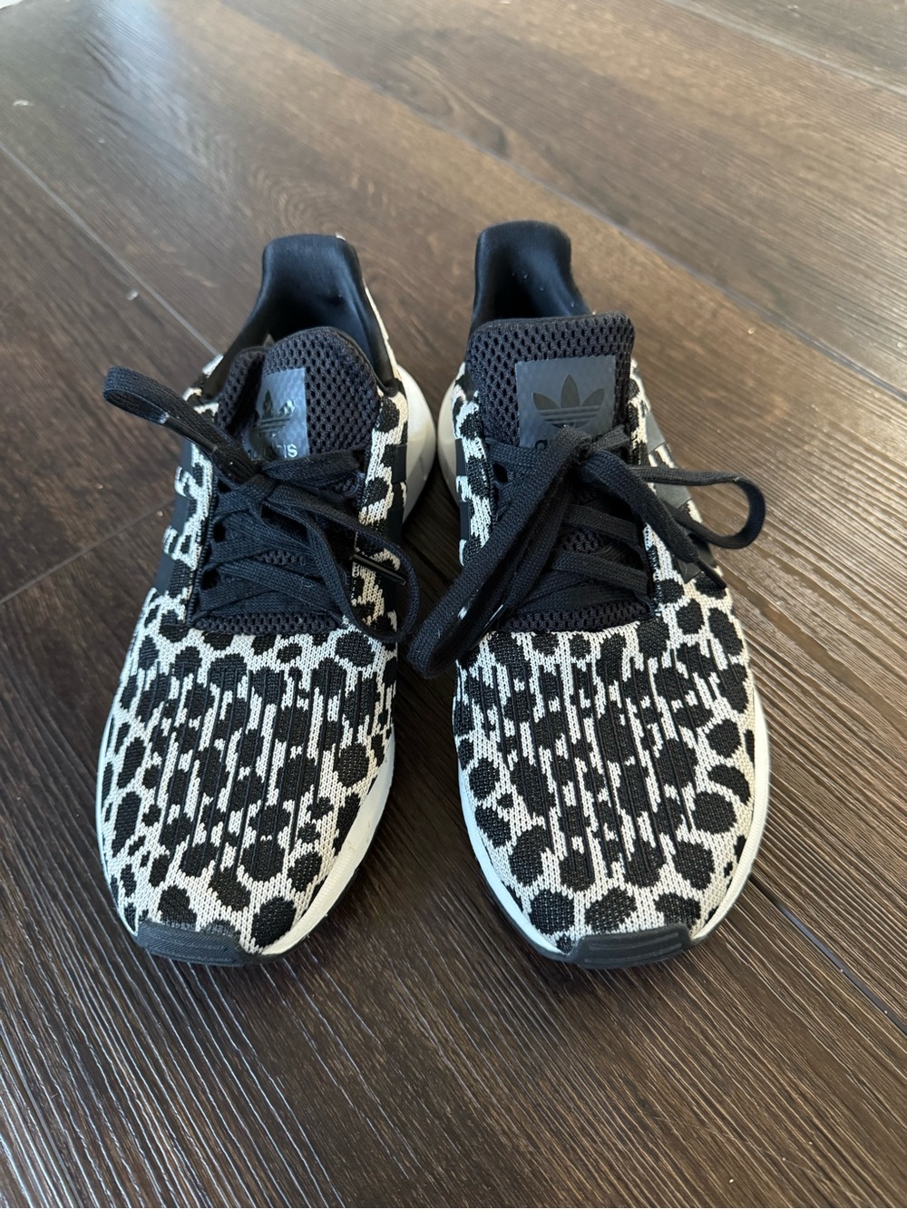 Adidas Women's Black & White leopard Athletic Sneakers